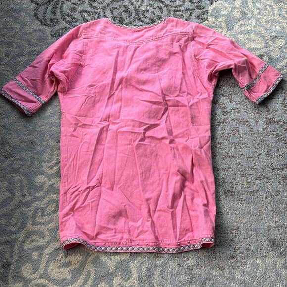 Vintage Blue Creek Denim Bedazzled Wrap Top Pink Medium - Picture 7 of 7
